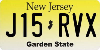 NJ license plate J15RVX