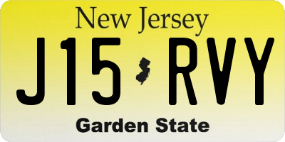 NJ license plate J15RVY