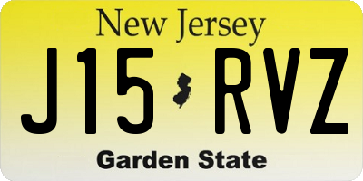 NJ license plate J15RVZ