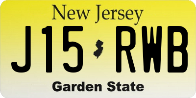 NJ license plate J15RWB