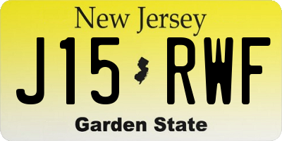 NJ license plate J15RWF