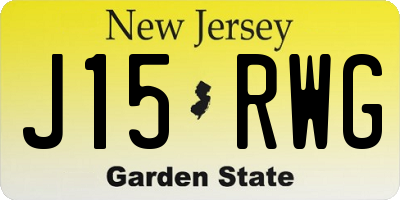 NJ license plate J15RWG