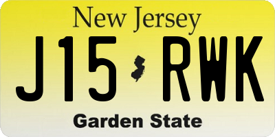 NJ license plate J15RWK