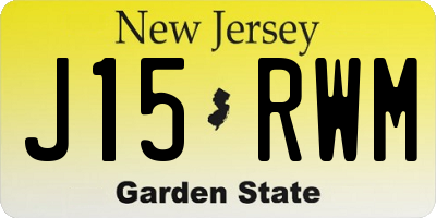NJ license plate J15RWM