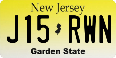 NJ license plate J15RWN