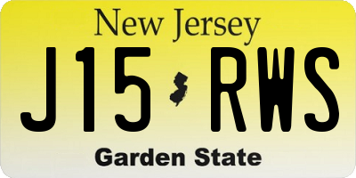 NJ license plate J15RWS