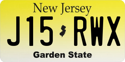 NJ license plate J15RWX