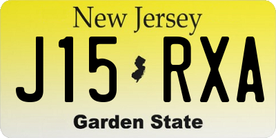 NJ license plate J15RXA