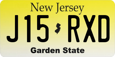 NJ license plate J15RXD