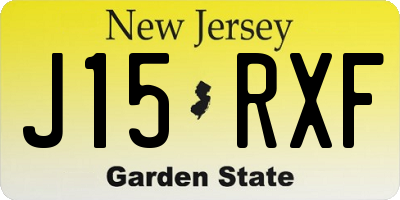 NJ license plate J15RXF