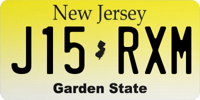 NJ license plate J15RXM