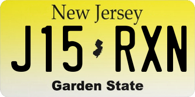 NJ license plate J15RXN