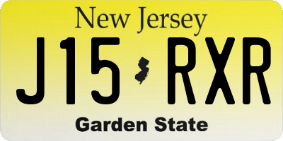 NJ license plate J15RXR