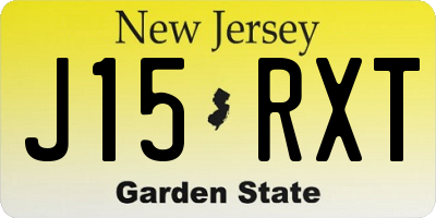 NJ license plate J15RXT