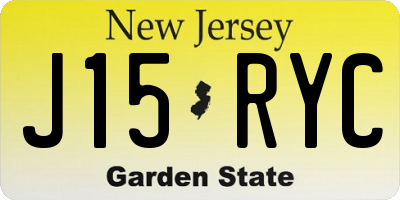 NJ license plate J15RYC