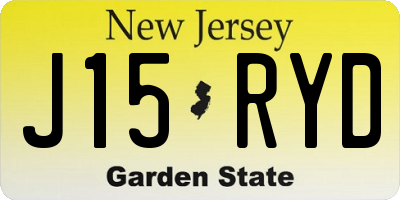 NJ license plate J15RYD