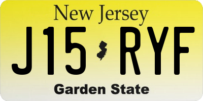 NJ license plate J15RYF