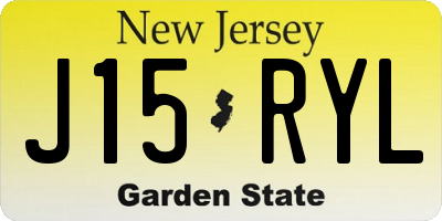 NJ license plate J15RYL