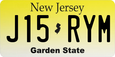 NJ license plate J15RYM