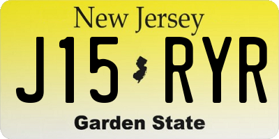 NJ license plate J15RYR