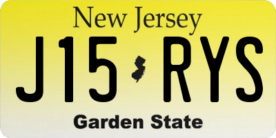 NJ license plate J15RYS