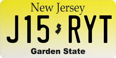NJ license plate J15RYT