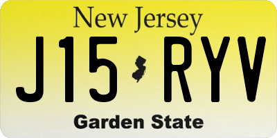 NJ license plate J15RYV