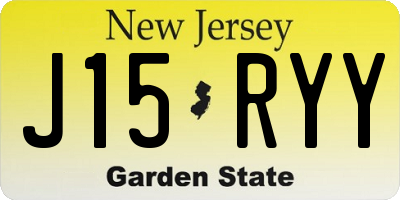 NJ license plate J15RYY