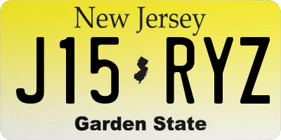 NJ license plate J15RYZ