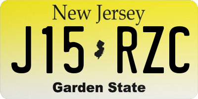 NJ license plate J15RZC