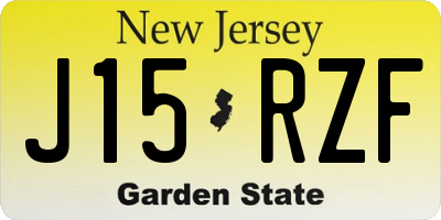 NJ license plate J15RZF
