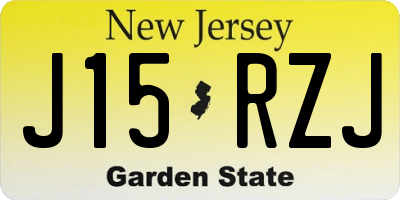 NJ license plate J15RZJ