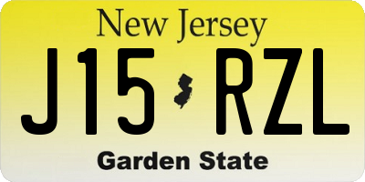 NJ license plate J15RZL