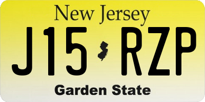 NJ license plate J15RZP