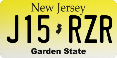 NJ license plate J15RZR