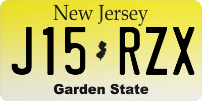 NJ license plate J15RZX