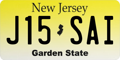 NJ license plate J15SAI
