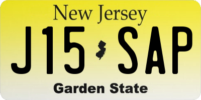 NJ license plate J15SAP