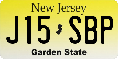 NJ license plate J15SBP