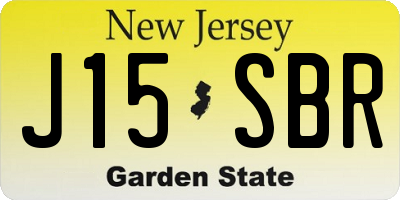 NJ license plate J15SBR