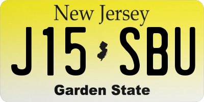 NJ license plate J15SBU