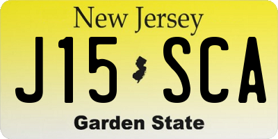 NJ license plate J15SCA