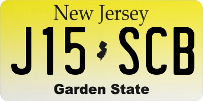 NJ license plate J15SCB