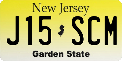 NJ license plate J15SCM