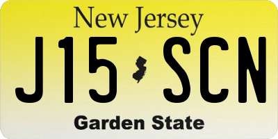 NJ license plate J15SCN