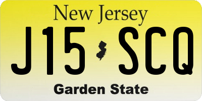NJ license plate J15SCQ
