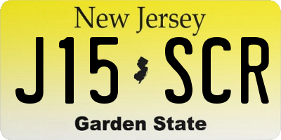 NJ license plate J15SCR