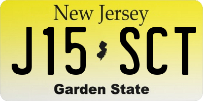 NJ license plate J15SCT