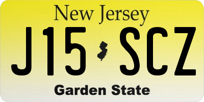 NJ license plate J15SCZ