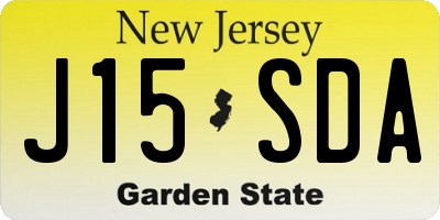 NJ license plate J15SDA